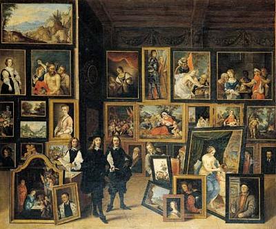    David Teniers La Vista del Archidque Leopoldo Guillermo a su gabinete de pinturas. Germany oil painting art
